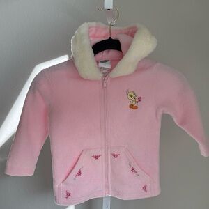 Warner Bros. TWEETY Toddler Hooded Fleece Jacket Size 3T -Pink